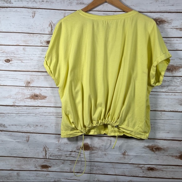 Calvin Klein Performance Neon Yellow Draw String Cropped Top | Size XL - Picture 4 of 5